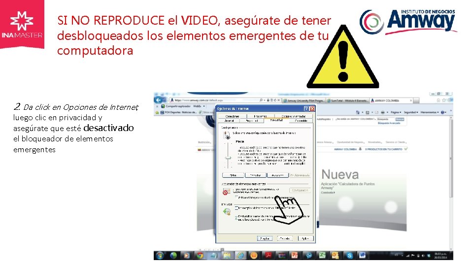 SI NO REPRODUCE el VIDEO, asegúrate de tener desbloqueados los elementos emergentes de tu