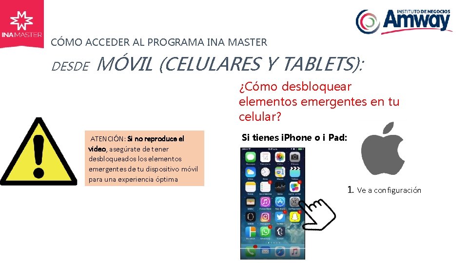 CÓMO ACCEDER AL PROGRAMA INA MASTER DESDE MÓVIL (CELULARES Y TABLETS): ¿Cómo desbloquear elementos