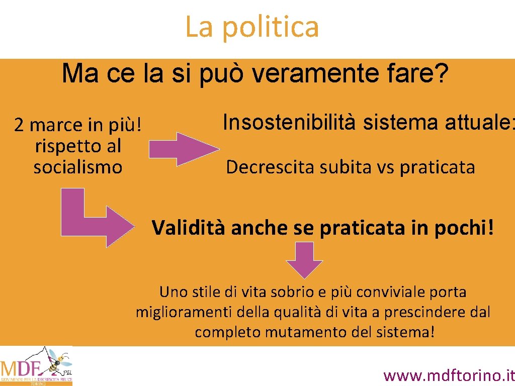 La politica Ma ce la si può veramente fare? 2 marce in più! rispetto La politica Ma ce la si può veramente fare? 2 marce in più! rispetto