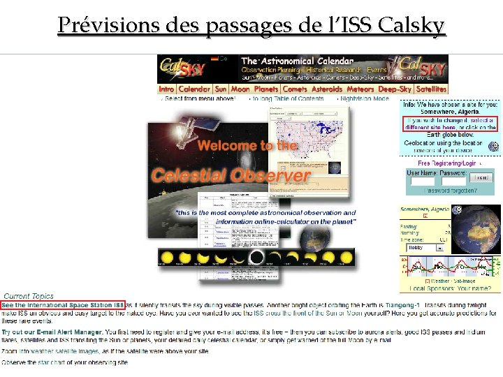 Prévisions des passages de l’ISS Calsky 