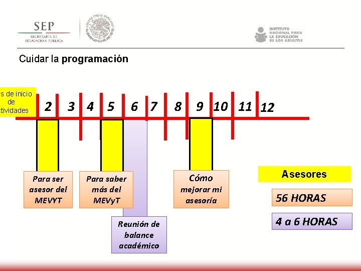Cuidar la programación es de inicio de ctividades 1 2 Para ser asesor del Cuidar la programación es de inicio de ctividades 1 2 Para ser asesor del