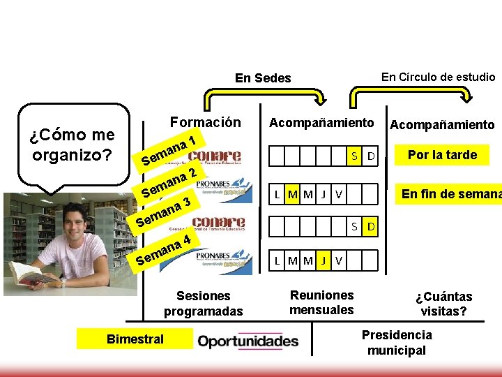En Círculo de estudio En Sedes ¿Cómo me organizo? Formación 1 na a Sem En Círculo de estudio En Sedes ¿Cómo me organizo? Formación 1 na a Sem
