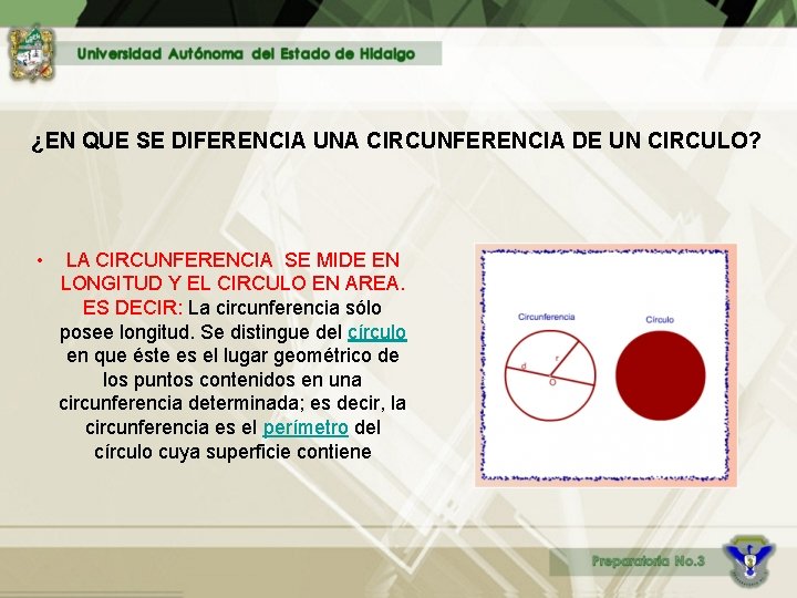 ¿EN QUE SE DIFERENCIA UNA CIRCUNFERENCIA DE UN CIRCULO? • LA CIRCUNFERENCIA SE MIDE