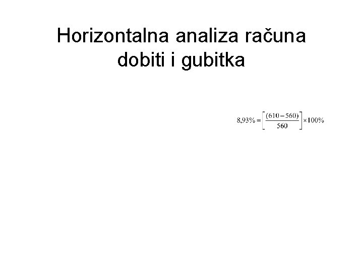 Horizontalna analiza računa dobiti i gubitka 