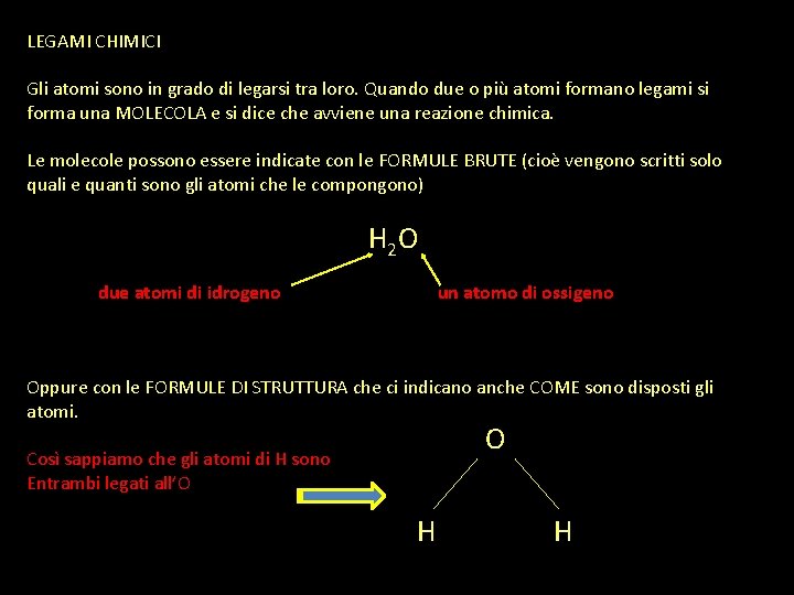 LEGAMI CHIMICI Gli atomi sono in grado di legarsi tra loro. Quando due o