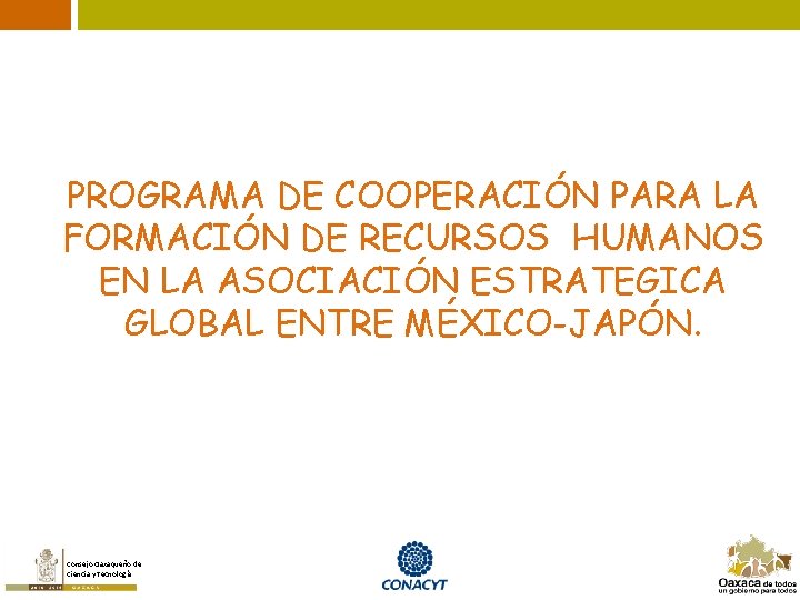 PROGRAMA DE COOPERACIÓN PARA LA FORMACIÓN DE RECURSOS HUMANOS EN LA ASOCIACIÓN ESTRATEGICA GLOBAL