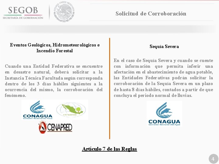 Solicitud de Corroboración Eventos Geológicos, Hidrometeorológicos e Incendio Forestal Cuando una Entidad Federativa se