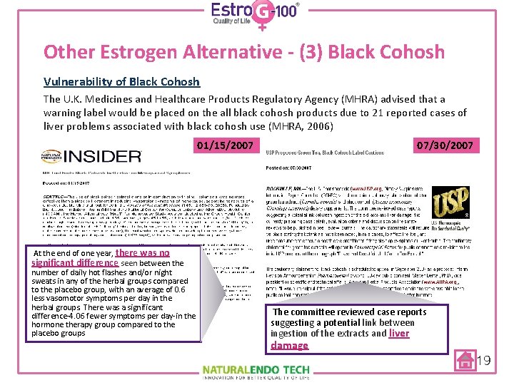 Other Estrogen Alternative - (3) Black Cohosh Vulnerability of Black Cohosh The U. K.