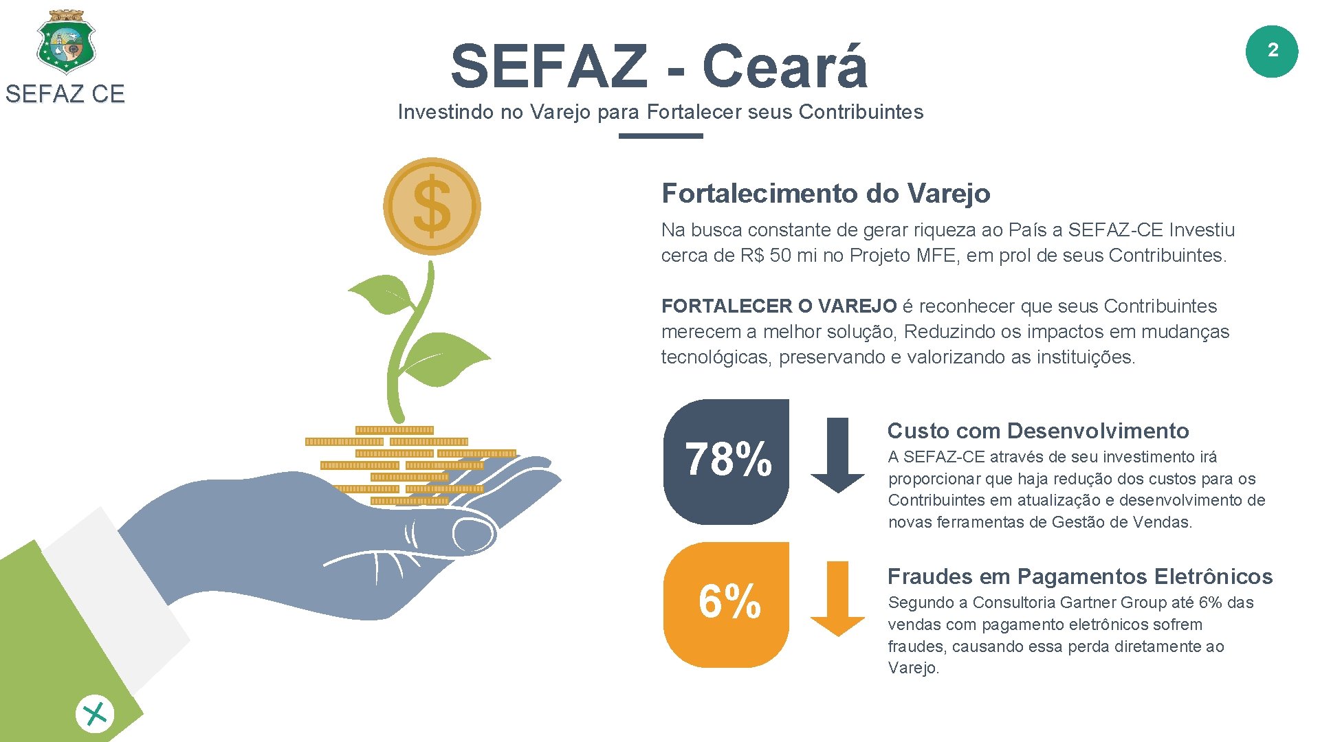 SEFAZ CE SEFAZ - Ceará 2 Investindo no Varejo para Fortalecer seus Contribuintes Fortalecimento