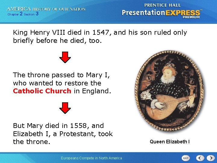 Chapter 2 Section 3 King Henry VIII died in 1547, and his son ruled