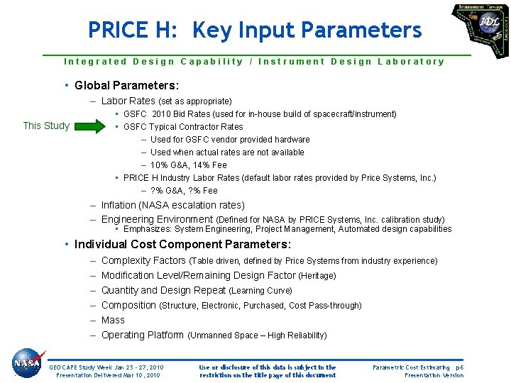 Integrated Design Capability Instrument Design Laboratory Geostationary ...