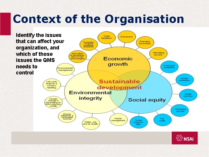 Context of the Organisation Identify the issues that can affect your organization, and which
