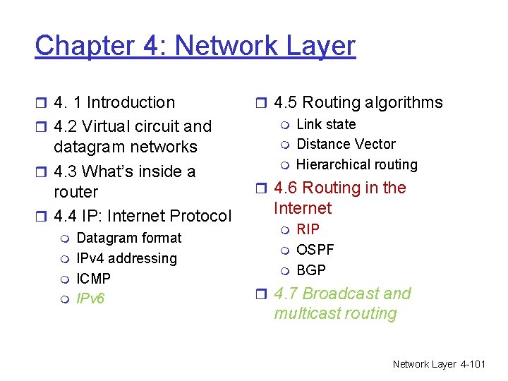 Chapter 4: Network Layer r 4. 1 Introduction r 4. 2 Virtual circuit and Chapter 4: Network Layer r 4. 1 Introduction r 4. 2 Virtual circuit and