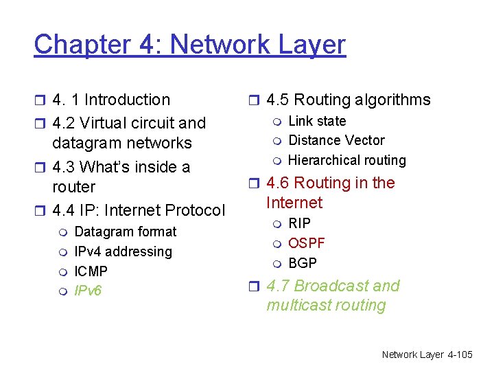 Chapter 4: Network Layer r 4. 1 Introduction r 4. 2 Virtual circuit and Chapter 4: Network Layer r 4. 1 Introduction r 4. 2 Virtual circuit and