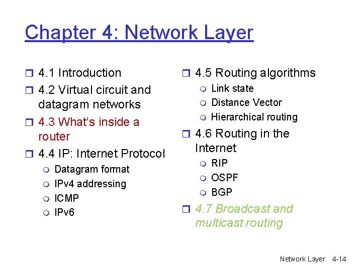 Chapter 4: Network Layer r 4. 1 Introduction r 4. 2 Virtual circuit and Chapter 4: Network Layer r 4. 1 Introduction r 4. 2 Virtual circuit and
