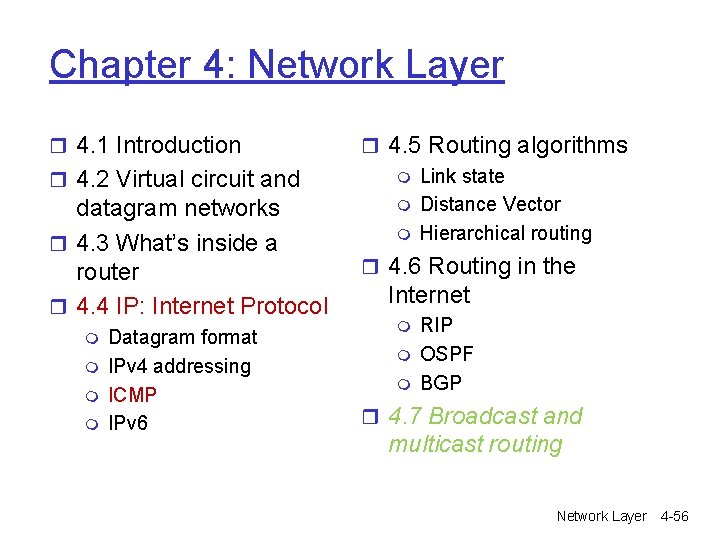 Chapter 4: Network Layer r 4. 1 Introduction r 4. 2 Virtual circuit and Chapter 4: Network Layer r 4. 1 Introduction r 4. 2 Virtual circuit and