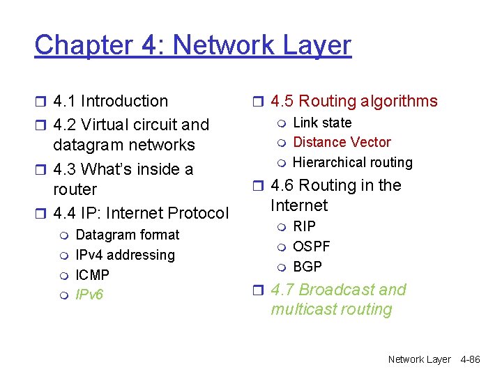Chapter 4: Network Layer r 4. 1 Introduction r 4. 2 Virtual circuit and Chapter 4: Network Layer r 4. 1 Introduction r 4. 2 Virtual circuit and