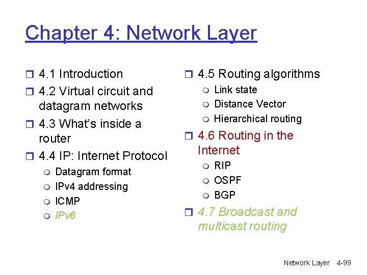 Chapter 4: Network Layer r 4. 1 Introduction r 4. 2 Virtual circuit and Chapter 4: Network Layer r 4. 1 Introduction r 4. 2 Virtual circuit and