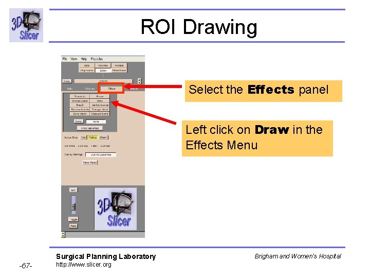 ROI Drawing Select the Effects panel Left click on Draw in the Effects Menu