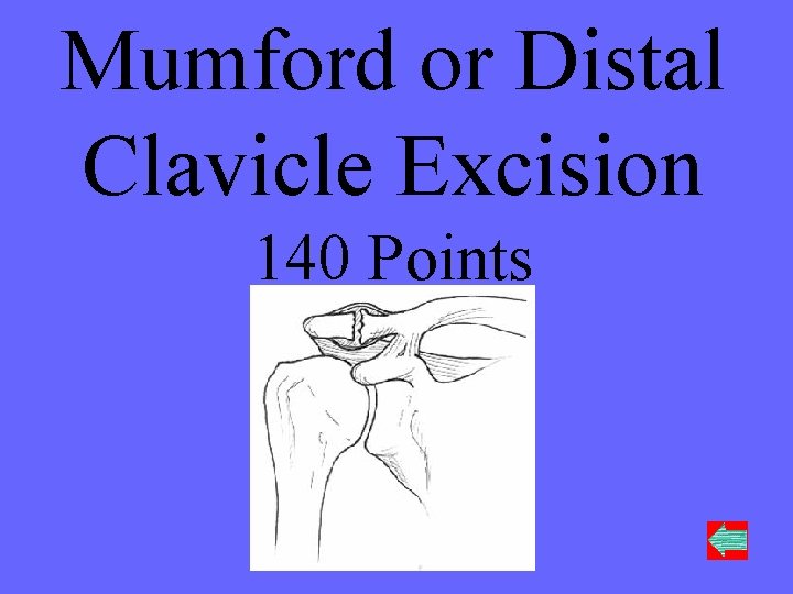 Mumford or Distal Clavicle Excision 140 Points 
