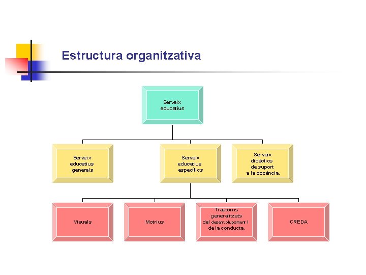 Estructura organitzativa Serveix educatius generals Serveix didàctics de suport a la docència. Serveix educatius