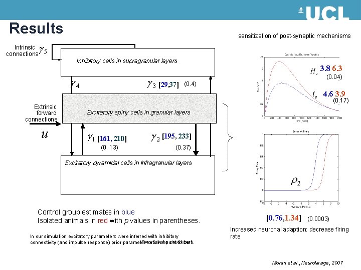 Results sensitization of post-synaptic mechanisms g Intrinsic connections 5 Inhibitory cells in supragranular layers