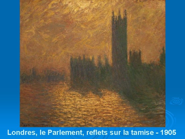 Londres, le Parlement, reflets sur la tamise - 1905 