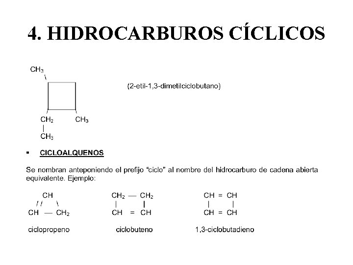 4. HIDROCARBUROS CÍCLICOS 