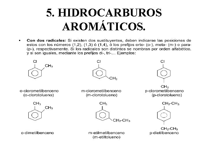 5. HIDROCARBUROS AROMÁTICOS. 