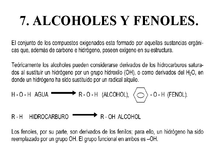 7. ALCOHOLES Y FENOLES. 