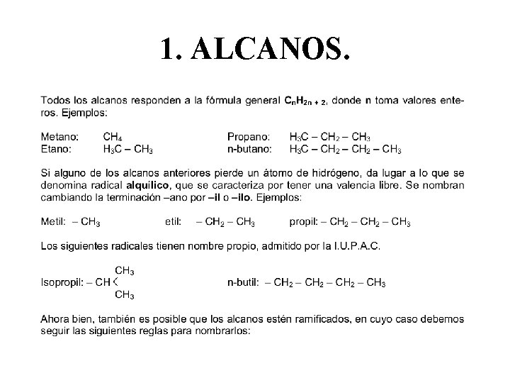 1. ALCANOS. 
