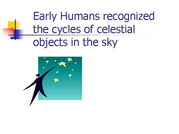 Early Humans recognized the cycles of celestial objects in the sky 