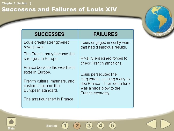 Chapter 4, Section 2 Successes and Failures of Louis XIV SUCCESSES Louis greatly strengthened Chapter 4, Section 2 Successes and Failures of Louis XIV SUCCESSES Louis greatly strengthened