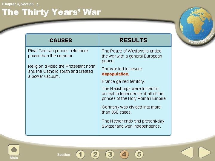 Chapter 4, Section 4 The Thirty Years’ War CAUSES Rival German princes held more Chapter 4, Section 4 The Thirty Years’ War CAUSES Rival German princes held more