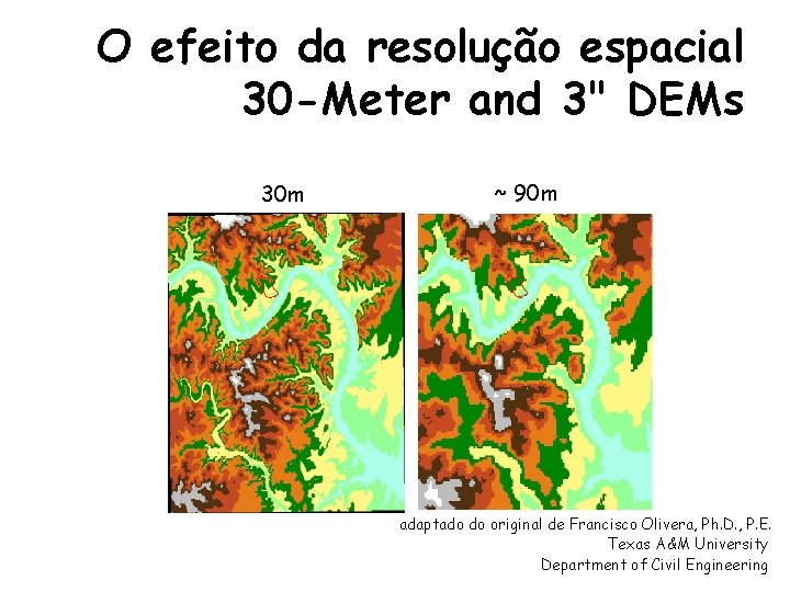 O efeito da resolução espacial 30 -Meter and 3" DEMs 30 m ~ 90 O efeito da resolução espacial 30 -Meter and 3" DEMs 30 m ~ 90