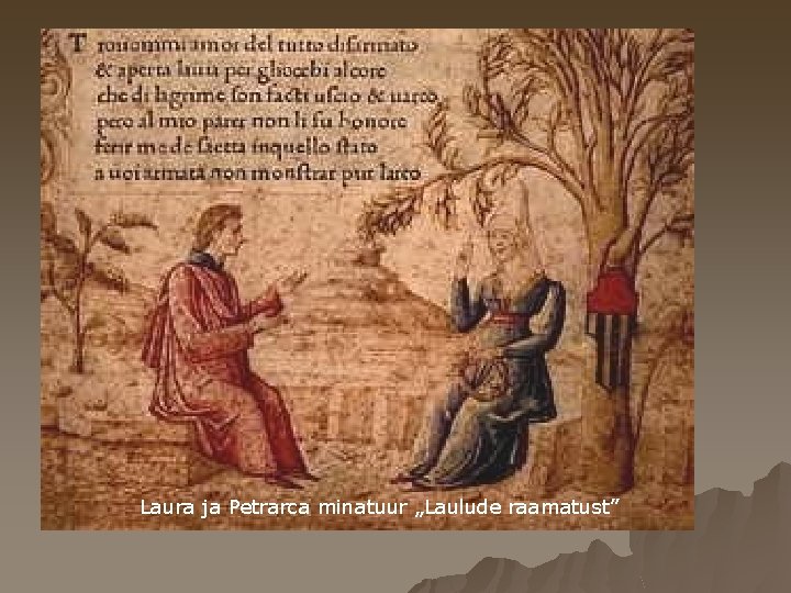 Laura ja Petrarca minatuur „Laulude raamatust” 