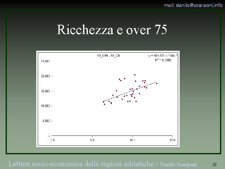 mail: danilo@scarponi. info Ricchezza e over 75 Lettura socio-economica delle regioni adriatiche > Danilo