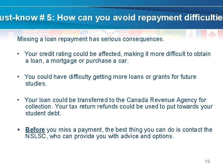 ust-know # 5: How can you avoid repayment difficulties Missing a loan repayment has