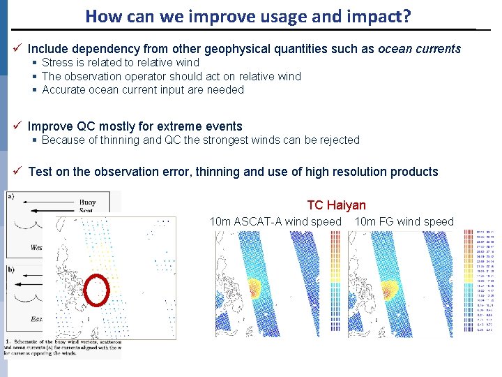 How can we improve usage and impact? ü Include dependency from other geophysical quantities