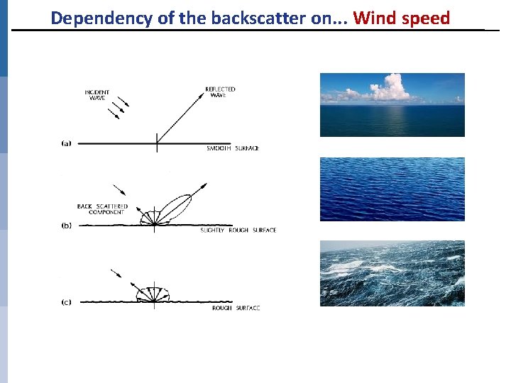 Dependency of the backscatter on. . . Wind speed 
