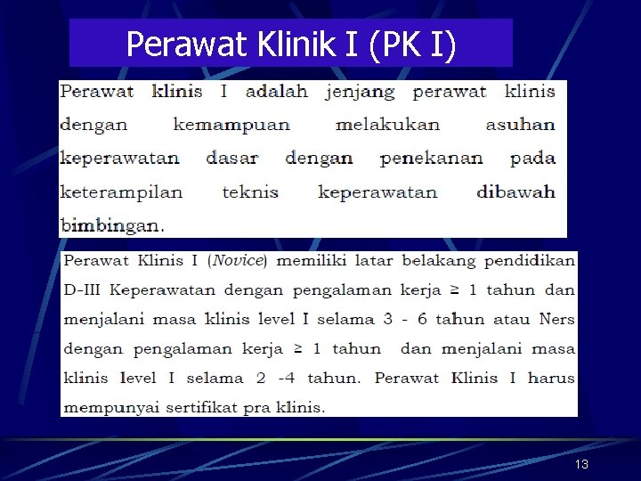 Perawat Klinik I (PK I) 13 