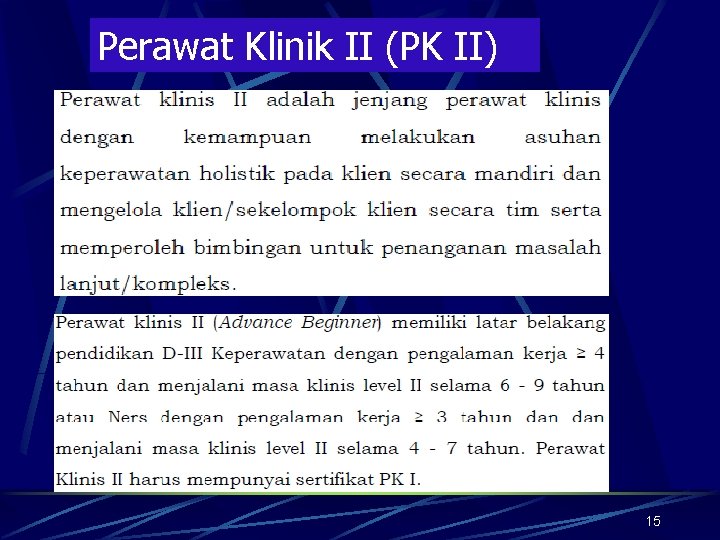 Perawat Klinik II (PK II) 15 