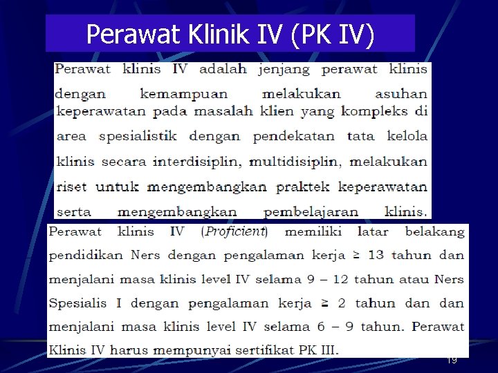 Perawat Klinik IV (PK IV) 19 