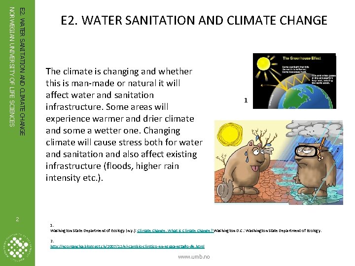 E 2 WATER SANITATION AND CLIMATE CHANGE NORWEGIAN