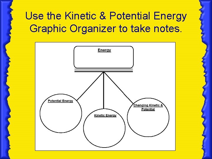 Use the Kinetic & Potential Energy Graphic Organizer to take notes. 