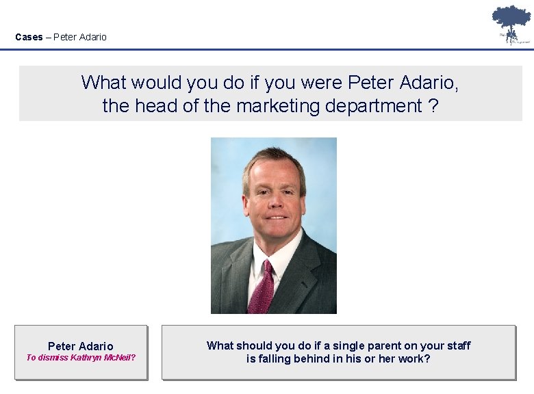 Cases – Peter Adario What would you do if you were Peter Adario, the