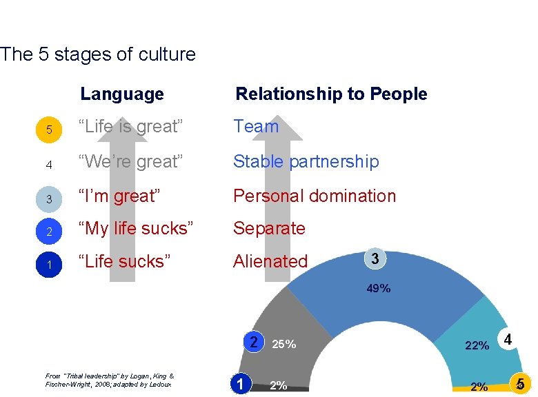 The 5 stages of culture Language Relationship to People 5 “Life is great” Team