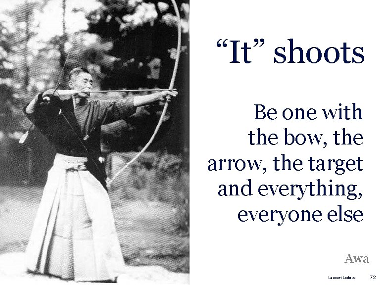 “It” shoots Be one with the bow, the arrow, the target and everything, everyone