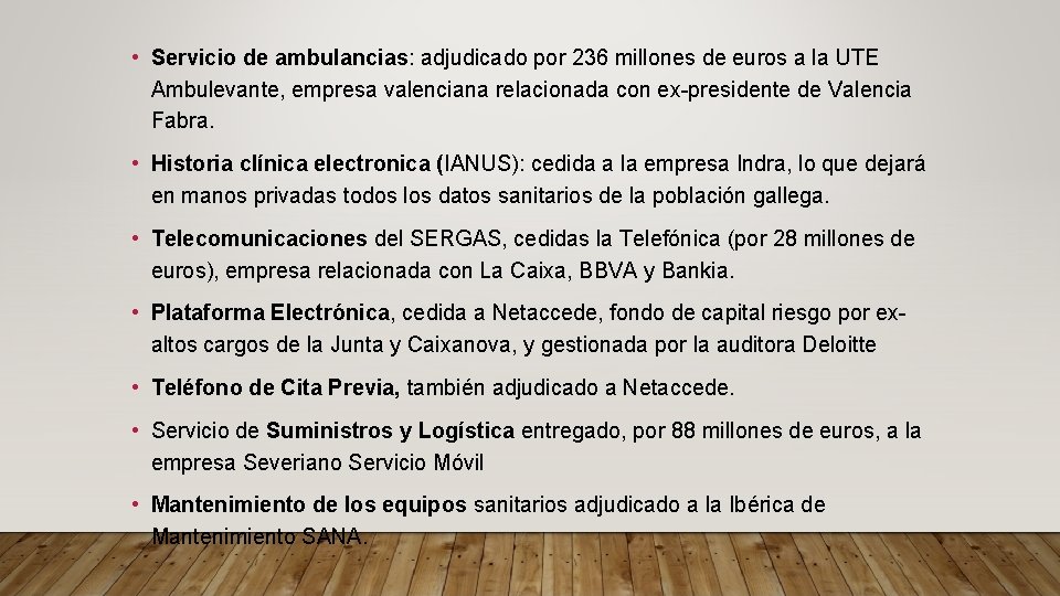  • Servicio de ambulancias: adjudicado por 236 millones de euros a la UTE