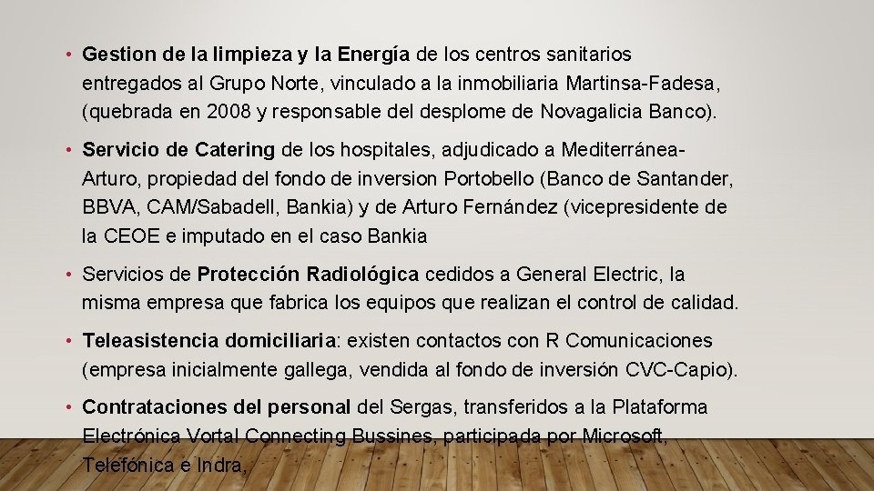  • Gestion de la limpieza y la Energía de los centros sanitarios entregados